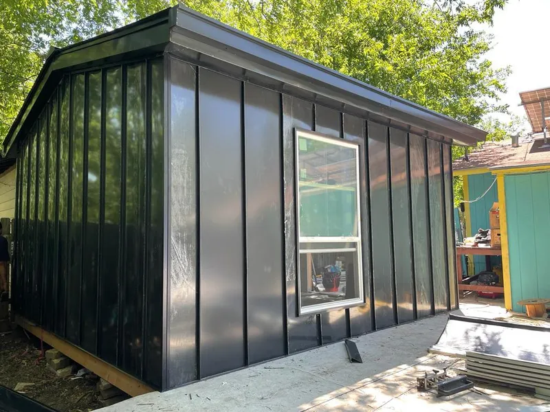 Black standing seam metal wall panels for Metal Roof Installation in Muskego